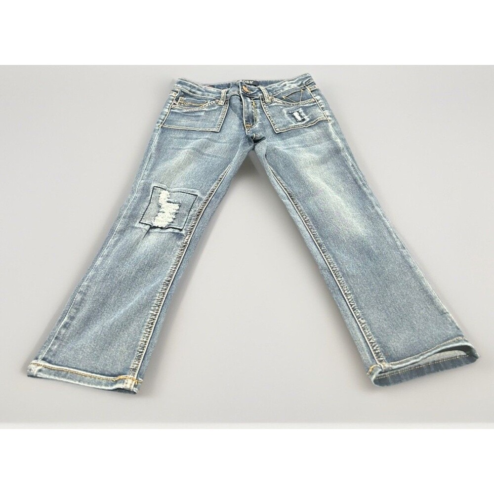 Vigoss Girls Trendy Jeans Size 14 Faux Ripped Excellent Condition